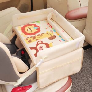 Lion Monkey Children's Portable Car Seat Activity Tray - Multifunctional Travel Desk by Elosung