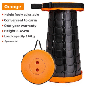 and Orange Splicing Color Portable Outdoor Telescopic Folding Stool with 100 Weight-Bearing Buckles