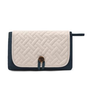 and White Patchwork Portable Baby Changing Mat - Waterproof