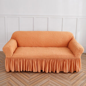 Single Sofa Bubble Gauze Sofa Cover with Skirt - Full Elastic Dustproof Single Seater 90-140cm by Elosung