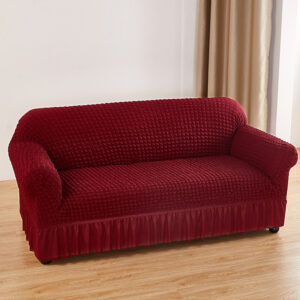 Single Sofa Bubble Gauze Sofa Cover with Skirt - Full Elastic Dustproof Single Seater 90-140cm by Elosung