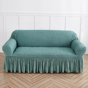 Double Sofa Bubble Gauze Sofa Cover with Skirt - Full Elastic Dustproof Double Seater 145-185cm by Elosung
