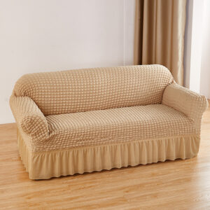 Double Sofa Bubble Gauze Sofa Cover with Skirt - Full Elastic Dustproof Double Seater 145-185cm by Elosung
