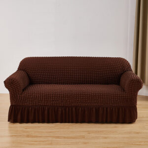 Double Sofa Bubble Gauze Sofa Cover with Skirt - Full Elastic Dustproof Double Seater 145-185cm by Elosung