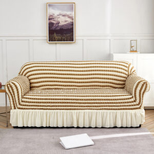 Double Sofa Bubble Gauze Sofa Cover with Skirt - Full Elastic Dustproof Double Seater 145-185cm by Elosung