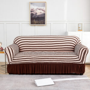 Double Sofa Bubble Gauze Sofa Cover with Skirt - Full Elastic Dustproof Double Seater 145-185cm by Elosung