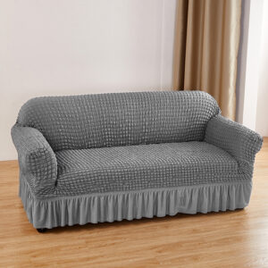 Three-person Sofa Bubble Gauze Sofa Cover with Skirt - Full Elastic Dustproof Three-person Seater 190-230cm by Elosung