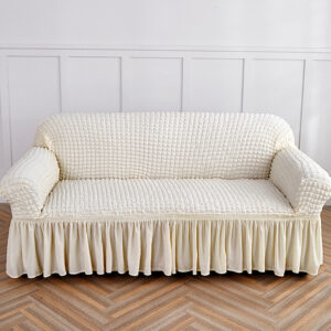 Three-person Sofa Bubble Gauze Sofa Cover with Skirt - Full Elastic Dustproof Three-person Seater 190-230cm by Elosung