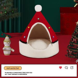 Detachable Pet House - Cozy Red Santa Hat Design (S - 37x46cm) by Elosung