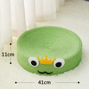Green All Sisal Frog Cat Scratching Post and Lounger - 41cm Cat Scratch Proof Basin by Elosung