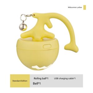 Interactive Cat Toy - Self-Rolling Ball with LED Light
