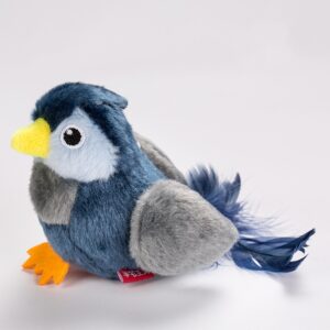 Plush Cat Toy - Lifelike Bird with Chirping Sounds and Feathers