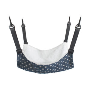Cage Hammock - Adjustable Double-Sided Pet Swing Bed with Hooks(Blue star) by Elosung