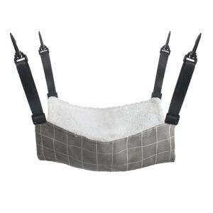 Cage Hammock - Adjustable Double-Sided Pet Swing Bed with Hooks(Gray check) by Elosung