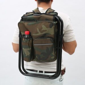 Insulated Cooler Backpack Chair - Foldable Stool for Picnics & BBQ by Elosung