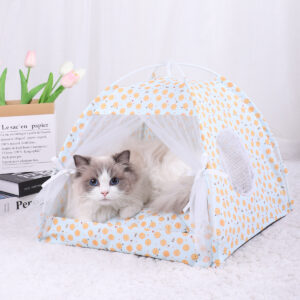 50*50CM 15 Catties Within The Pet Yellow Pullet Cooling Summer Pet Tent - Portable Foldable Breathable Outdoor Cat House Shelter by Elosung
