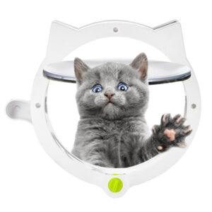 4-Way Locking Cat Flap Door - Pet Entry Portal for Interior Doors