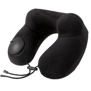 Press-to-Inflate Travel Neck Pillow - Ergonomic U-Shaped Cushion for Airplane and Car by Elosung