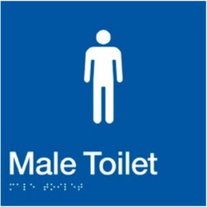 Toilet Braille Sign Blue / White by Dolphy