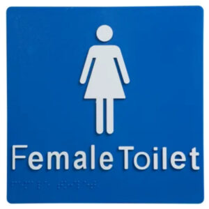 Toilet Braille Sign Blue / White by Dolphy