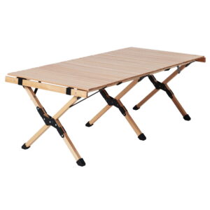 Outdoor Furniture Wooden Egg Roll Picnic Table Camping Desk 120CM by Gardeon